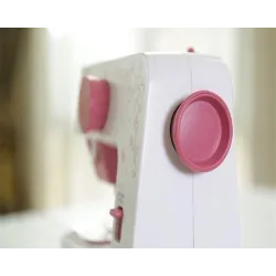 Mini electric sewing machine - dual speed - double threads - leaves / birds patternTextile