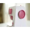 Mini electric sewing machine - dual speed - double threads - leaves / birds patternTextile