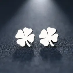 Four leaf clover stud earrings - gold / silverEarrings