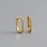 AretesPendientes geométricos de moda - con circonitas - plata de ley 925