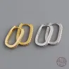 AretesPendientes geométricos de moda - con circonitas - plata de ley 925