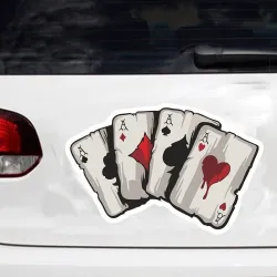 PegatinasAdhesivo de vinilo para coche - Ases jugando a las cartas - resistente al agua