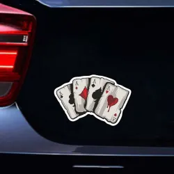 PegatinasAdhesivo de vinilo para coche - Ases jugando a las cartas - resistente al agua
