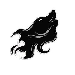 PegatinasAdhesivo vinilo coche negro - lobo aullando - resistente al agua - multiusos
