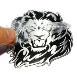PegatinasAdhesivo para coche/moto - emblema de metal - cabeza de león 3D