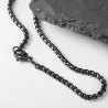 CollarColgante de piedra ojo de tigre negro natural - con cadena - acero inoxidable