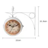 RelojesReloj de pared antiguo - doble cara - hierro blanco