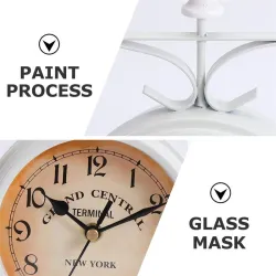 RelojesReloj de pared antiguo - doble cara - hierro blanco