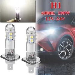 H1Faro de coche - Bombilla LED - 6000K - H1 - 80W - 2 piezas