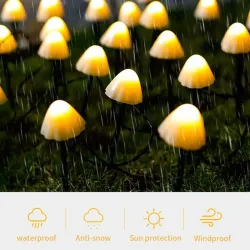 Solar string light - LED - with sticks - waterproof - mushrooms shapedSolar lighting