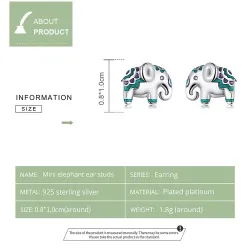 AretesPendientes de botón con mini elefante