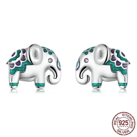 Stud earrings with mini elephantEarrings