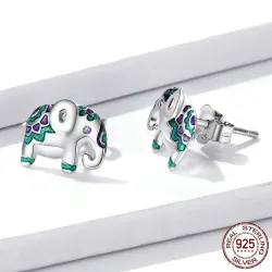 Stud earrings with mini elephantEarrings
