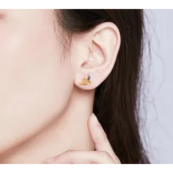 AretesAretes en forma de plátano - plata de ley 925