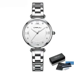 RelojesCRRJU - reloj de lujo de moda - Cuarzo - resistente al agua - acero inoxidable