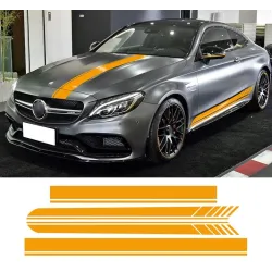 PegatinasRayas laterales/superiores/techo-pegatinas para coche-para Mercedes Benz Coupe de 2 puertas/sedán de 4 puertas