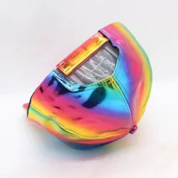 Rainbow baseball cap - patent leather - hip-hop styleHats & Caps