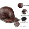 Fashionable vintage baseball cap - genuine leather - unisexHats & Caps