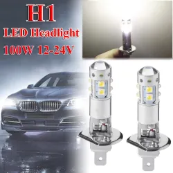 Car headlight bulb - H1 - 6000K - 80W - COB LED - 2 piecesH1