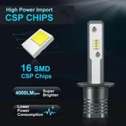 H3Bombilla LED para coche - superbrillante - H1 / H3 - 20W - 6000K - 2 piezas