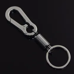 llaveroLlavero de metal - con resorte / hebilla - acero inoxidable - 10,5 cm