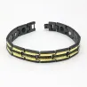 PulseraPulsera magnética Trendy negra / dorada - acero inoxidable - unisex - 2 piezas