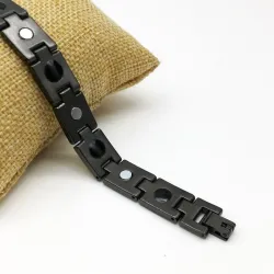 PulseraPulsera magnética Trendy negra / dorada - acero inoxidable - unisex - 2 piezas