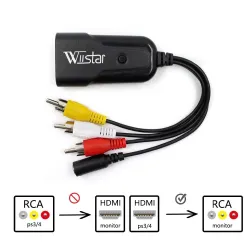 CablesConversor mini HDMI a AV - cable adaptador - para monitor L/R Video HDMI2AV HD - NTSC PAL