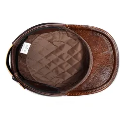 Flat baseball cap - with ear flaps - genuine leatherHats & Caps
