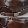 Flat baseball cap - with ear flaps - genuine leatherHats & Caps