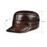 Flat baseball cap - with ear flaps - genuine leatherHats & Caps