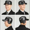 Flat baseball cap - with ear flaps - genuine leatherHats & Caps