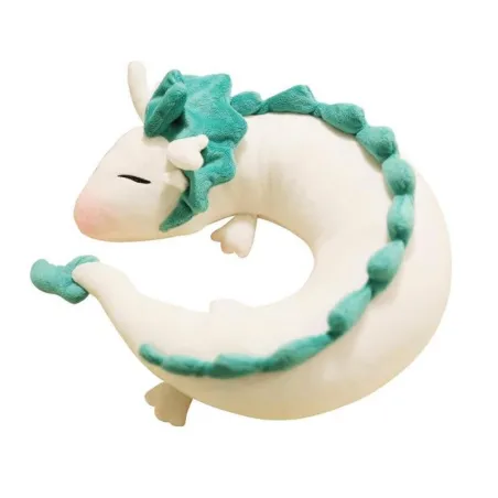 Animales de pelucheCojín en forma de dragón blanco/verde - peluche