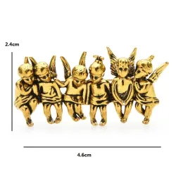 BrochesBroche vintage - 6 figuras de ángeles de la suerte
