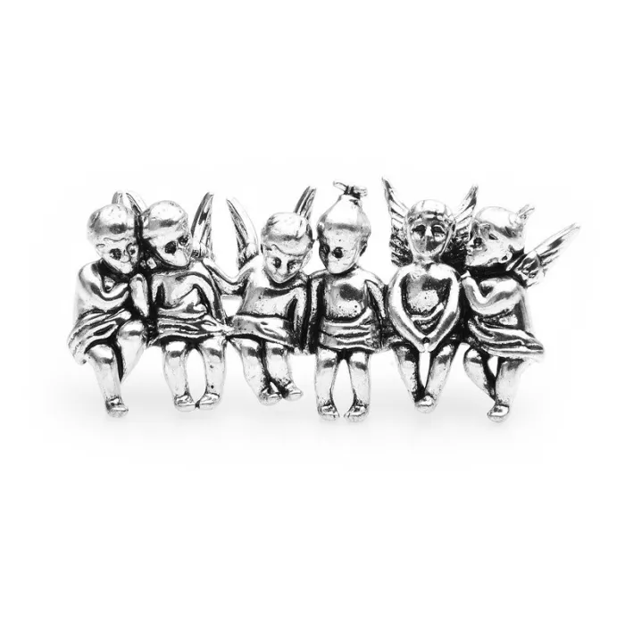 BrochesBroche vintage - 6 figuras de ángeles de la suerte