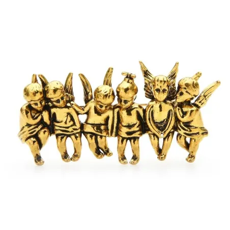 BrochesBroche vintage - 6 figuras de ángeles de la suerte