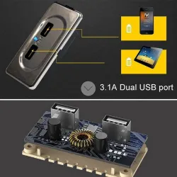 Accesorios de interiorCargador de coche - dos puertos USB - enchufe con indicador LED azul - DC5V/3.1A - 12V