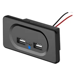 Accesorios de interiorCargador de coche - dos puertos USB - enchufe con indicador LED azul - DC5V/3.1A - 12V