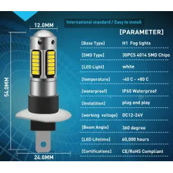 H1Faro de coche / luz de niebla - Bombilla LED - 6000K - H1 - H3 - H27/881 / H27/880 - 2 piezas