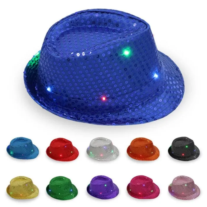 Sombreros & gorrasGorro disco retro - LED - brillante - con lentejuelas / purpurina