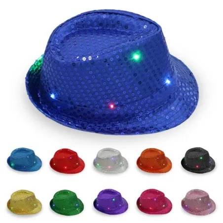 Sombreros & gorrasGorro disco retro - LED - brillante - con lentejuelas / purpurina