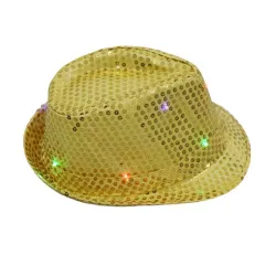 Retro disco hat - LED - glowing - with sequins / glitterHats & Caps