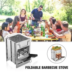 Barbacoa - BBQEstufa barbacoa plegable - leña - acero inoxidable