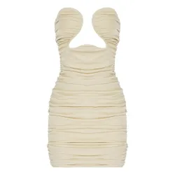 Sexy mini dress - strapless - sleeveless - draped designDresses