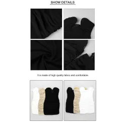 Sexy mini dress - strapless - sleeveless - draped designDresses