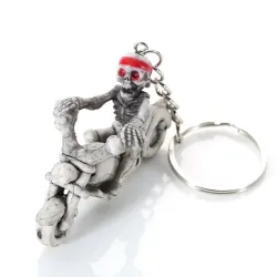 Skeleton on motorbike - keychainKeyrings