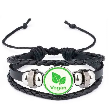 PulseraPulsera de cuero multicapa - dieta vegana - unisex