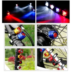 LucesLámpara de bicicleta LED - luz de advertencia de seguridad - resistente al agua