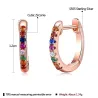 Elegant small hoop earrings - with cubic zirconia - 925 sterling silverEarrings
