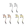 AretesPendientes colgantes elegantes - zorrito - esmalte negro - plata - oro - oro rosa